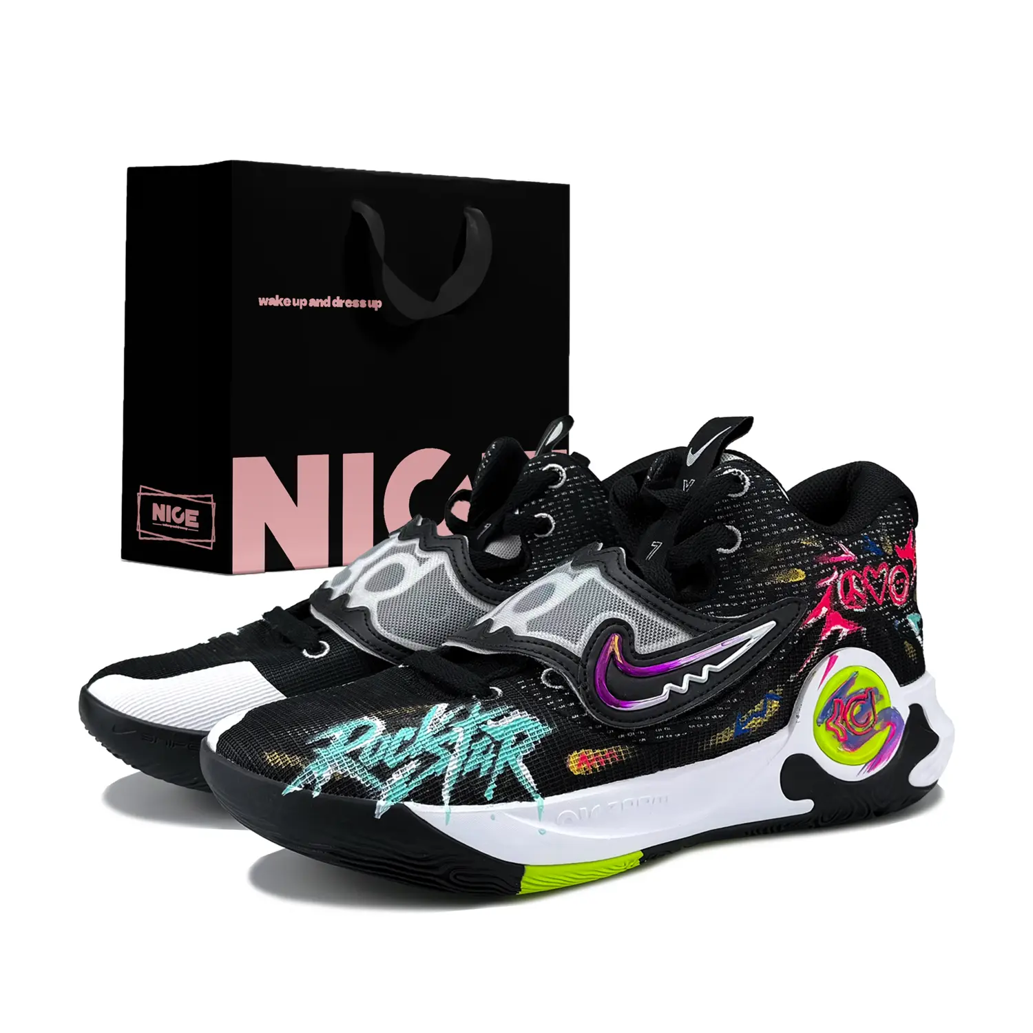 

Nike Баскетбольные кроссовки KD Trey 5 X с низким верхом, устойчивые к истиранию и скольжению, мужские, черные