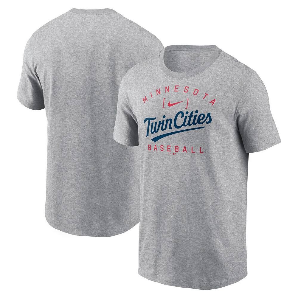 

Мужская футболка Nike Heather Grey Minnesota Twins Home Team Athletic Arch, цвет Twn Grey
