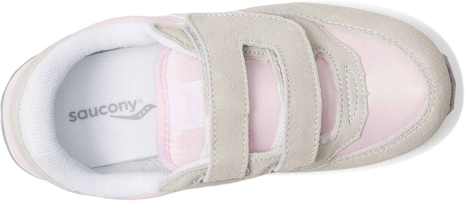 Детские кроссовки Saucony Baby Jazz на липучках, белый/розовый/серый — фото 2