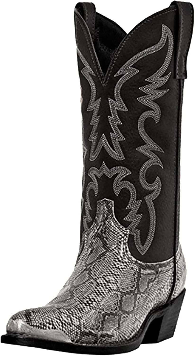 

Xnwchalty Традиционные сельские ботинки для мужчин, ботинки с защитным носком, ботинки для мужчин, ковбойские ботинки с заостренным носком в западном стиле, серебро