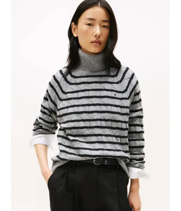 Шерстяная водолазка loose fit Tommy Hilfiger, серый