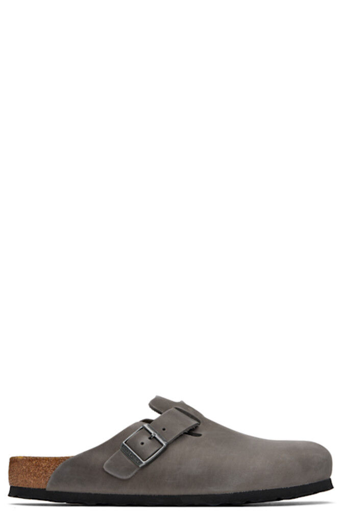

Серые обычные мокасины Boston Soft Footbed Slip-on Birkenstock