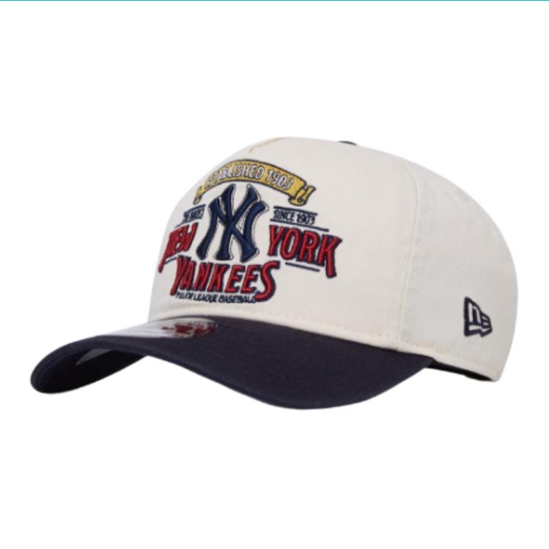 

New Era Хлопковая бейсболка Unisex Navy Blue/Ivory White