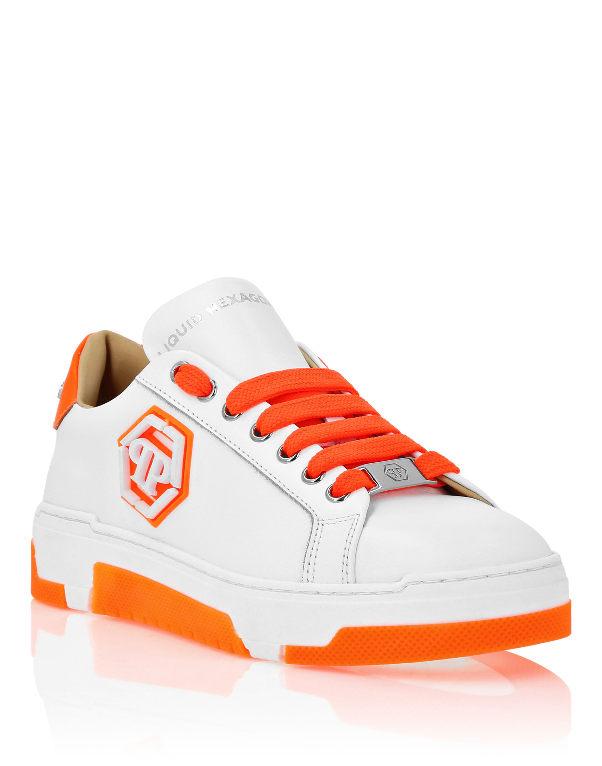 

Кожаные кроссовки Hexagon на низкой подошве PHILIPP PLEIN, оранжевый