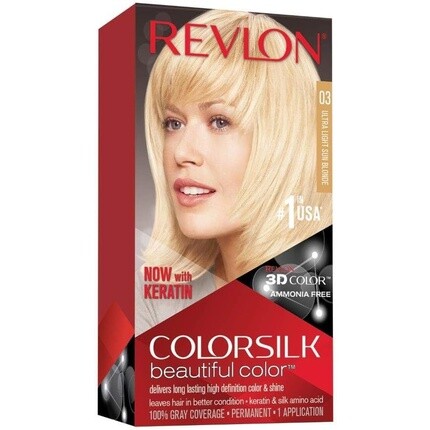 

Краска Colorsilk Blonde Ultra Light Bright No. 03 Коробка 1 шт., Revlon