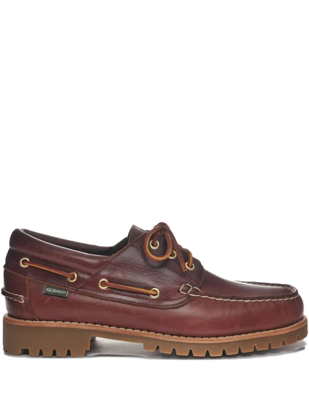 

Кожаные лоферы на шнуровке Sebago, коричневый