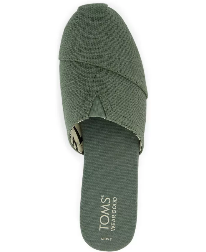 Женские мюли-альпаргаты с миндалевидным носком Espadrille Almond Toe Mules TOMS, зеленый — фото 4