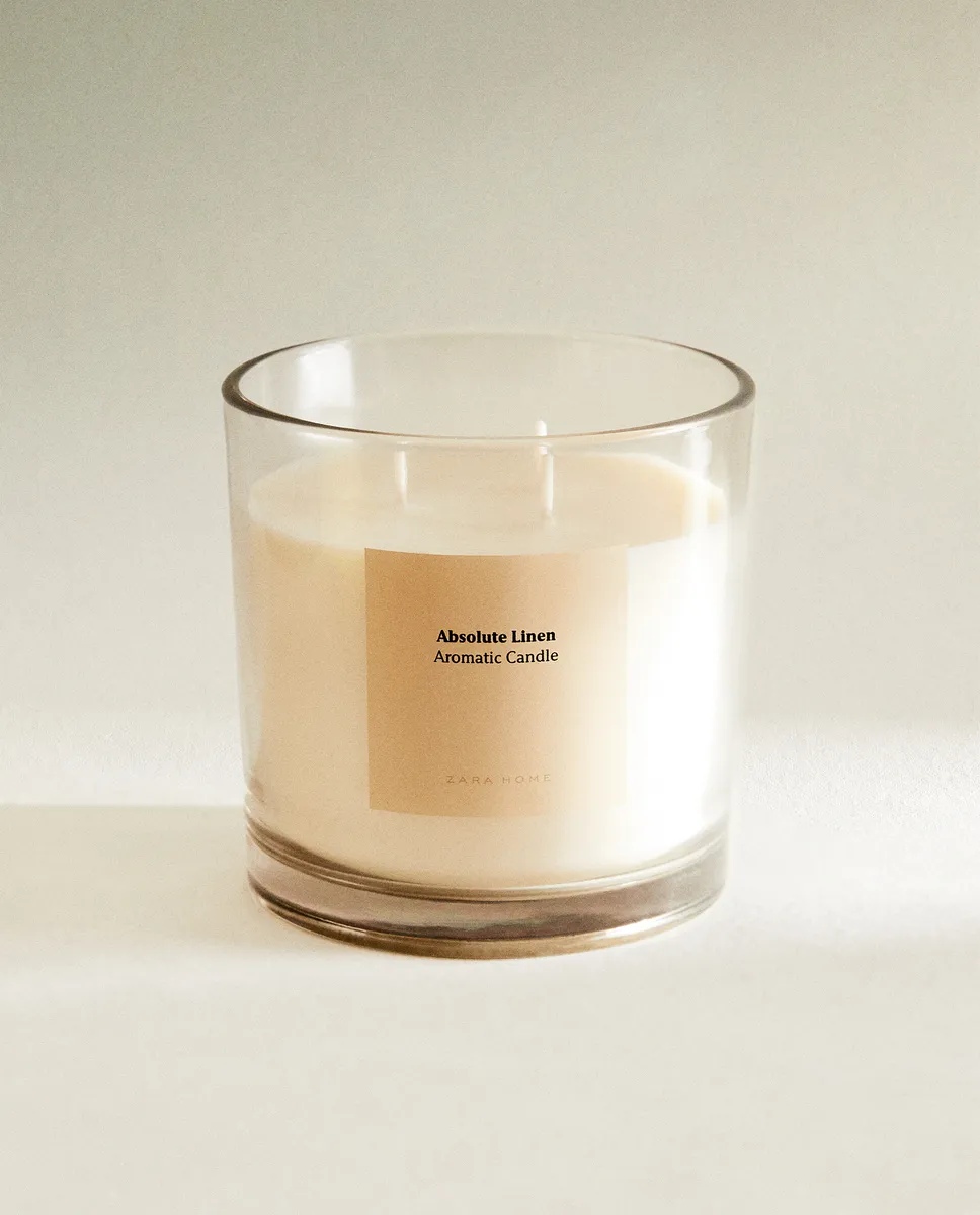 

(620 г) ароматическая свеча из абсолютного льна Zara Home, горчично-желтый