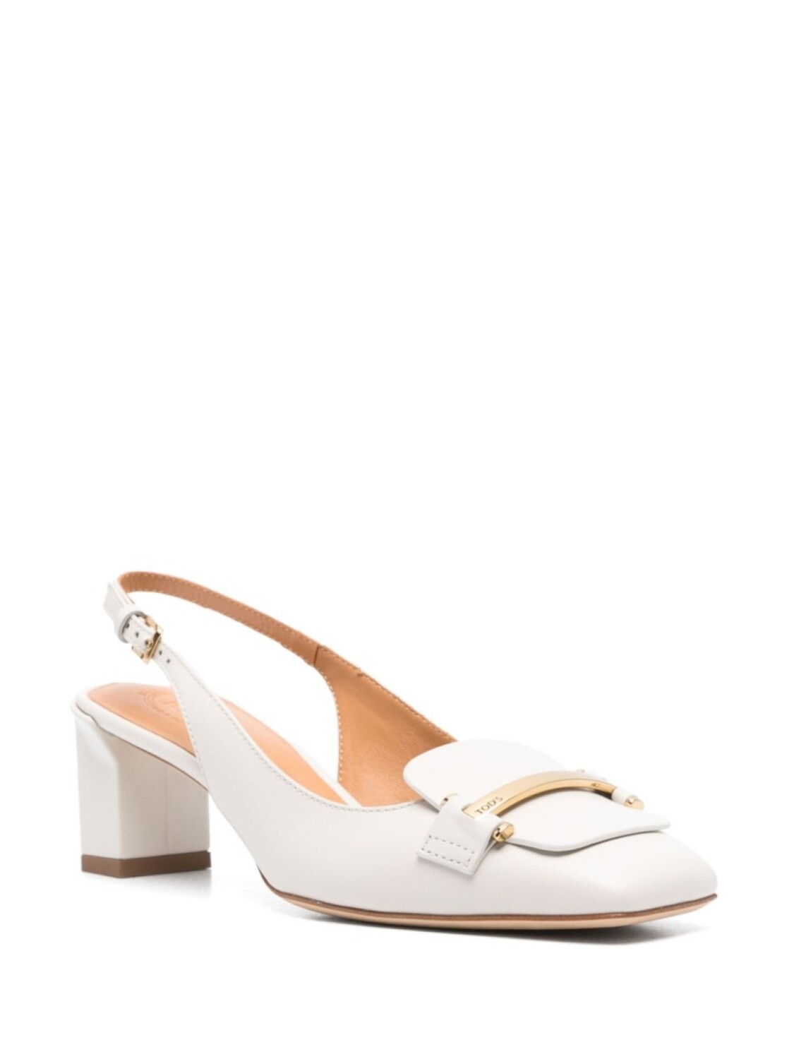 Туфли Tod's из кожи с открытой пяткой 50 мм, белый — фото 2
