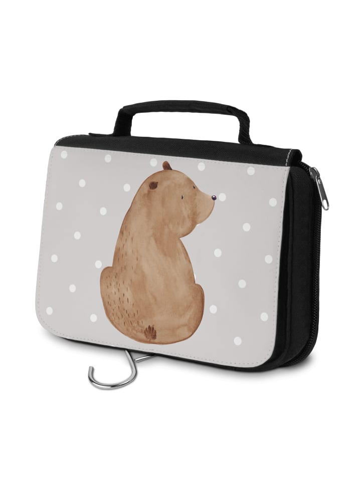 

Mr. & Mrs. Panda Пляжная сумка с изображением медведя, вид через плечо, без надписи, пастельно-серого цвета