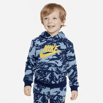 

Худи Nike Toddler Club Camo Fleece Pullover Hoodie, цвет Cerulean