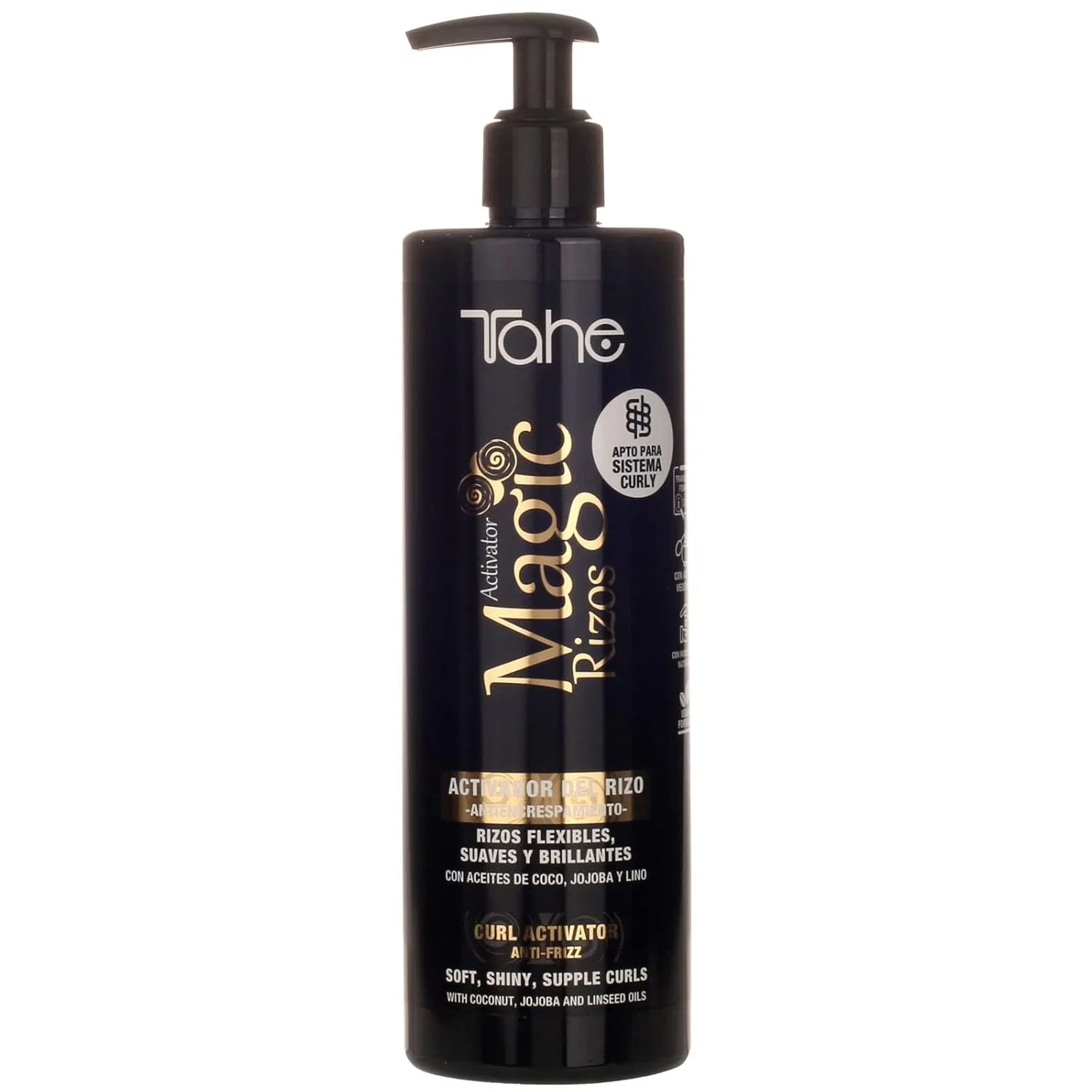Активатор завитка Tahe Magic Rizos Anti-frizz с кокосом, жожоба и льняным маслом, 500 мл Tahe, Off-White