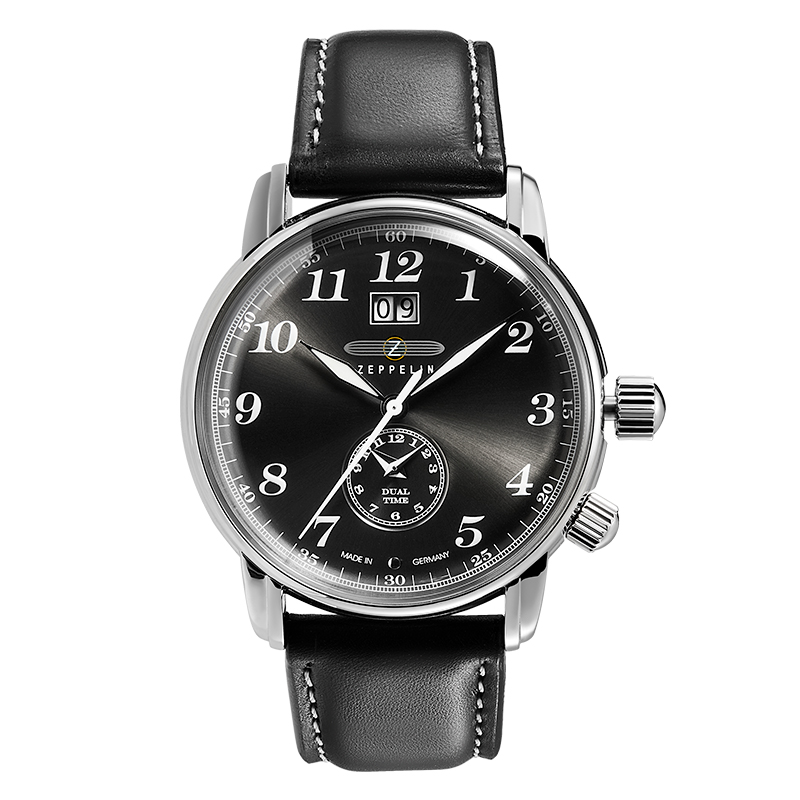 

ZEPPELIN Часы Piaget Collection Quartz Movement Men's Watch Watch Black Dial Leather Strap