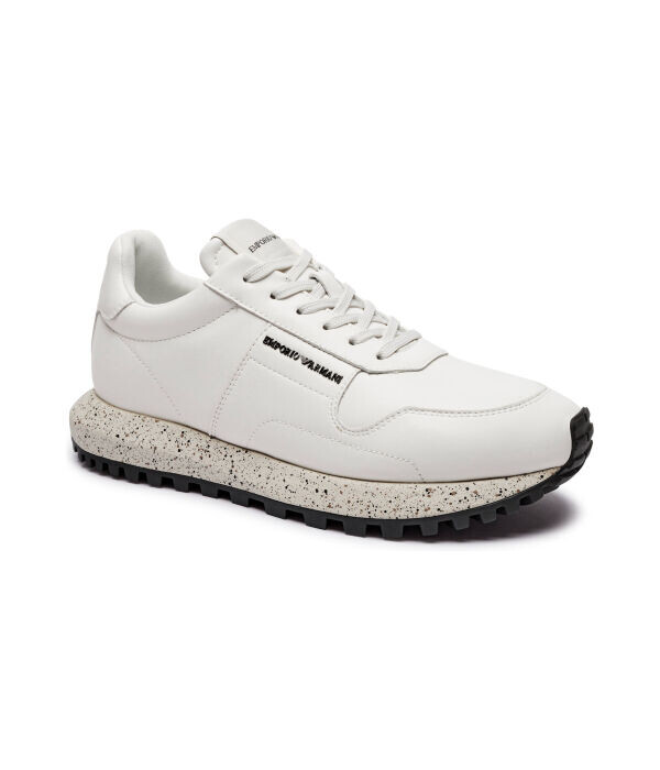 

Кроссовки мужские Emporio Armani кожаные однотонные, белый