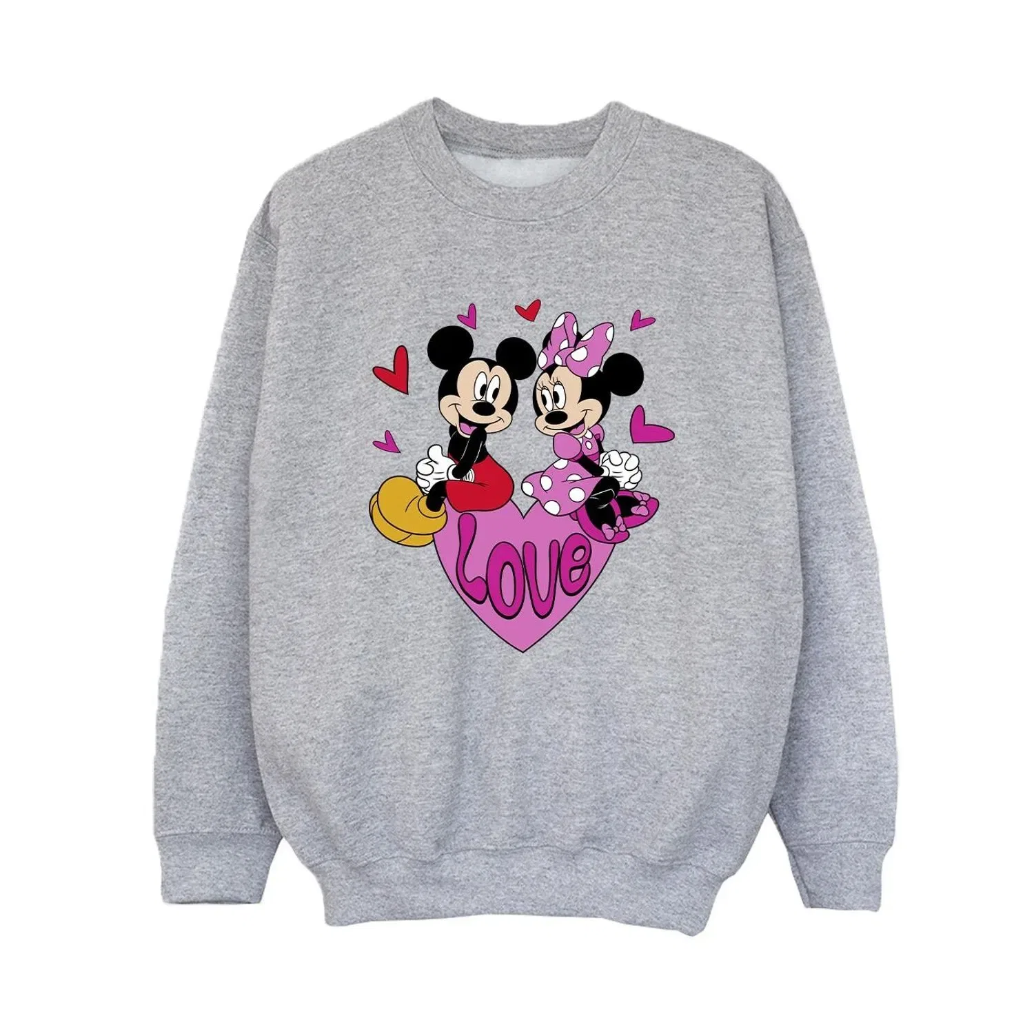 Свитшот детский с принтом Mickey Mouse & Minnie Mouse Disney, серый — фото 2
