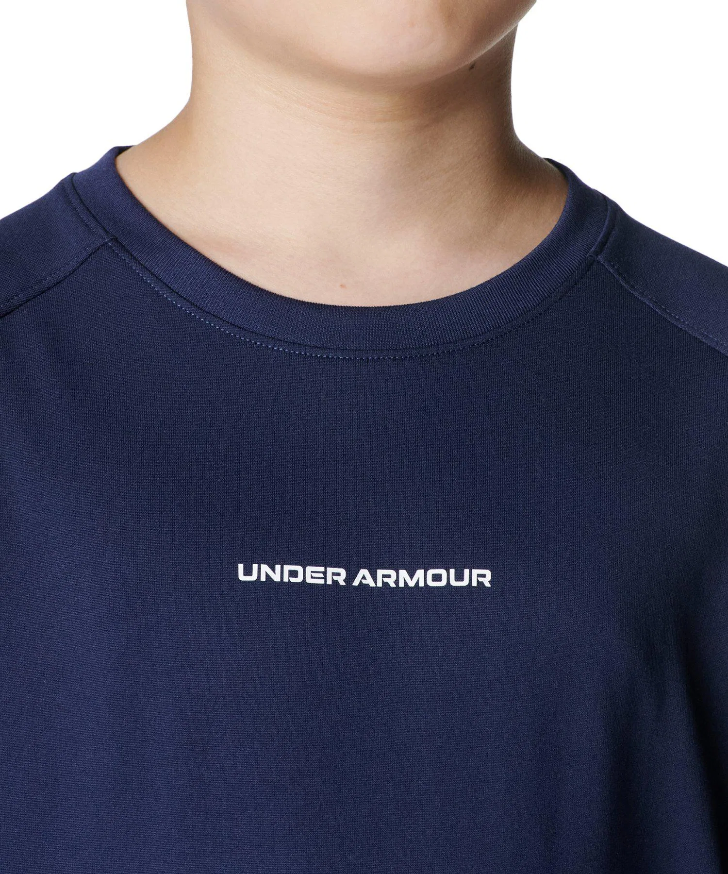Детская спортивная футболка с длинным рукавом Under Armour UA Tech тёмно-синяя — фото 4