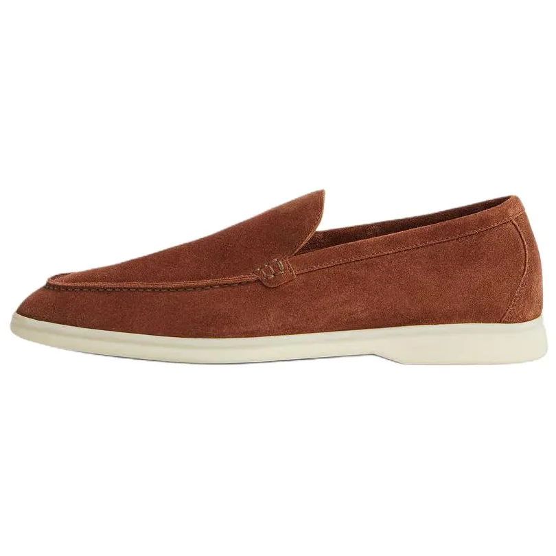 Loro Piana Летние прогулочные кожаные туфли мужские brown