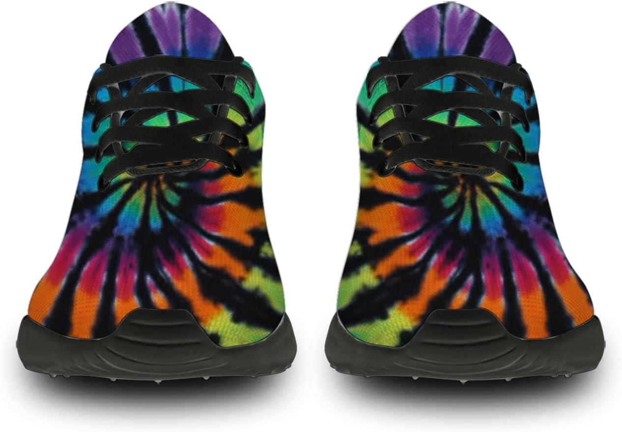 Кроссовки Horethy Tie Dye для женщин и мужчин, беговые кроссовки, женские и мужские прогулочные, теннисные кроссовки, удобные спортивные кроссовки для джоггинга, подарки, оранжевый — фото 3