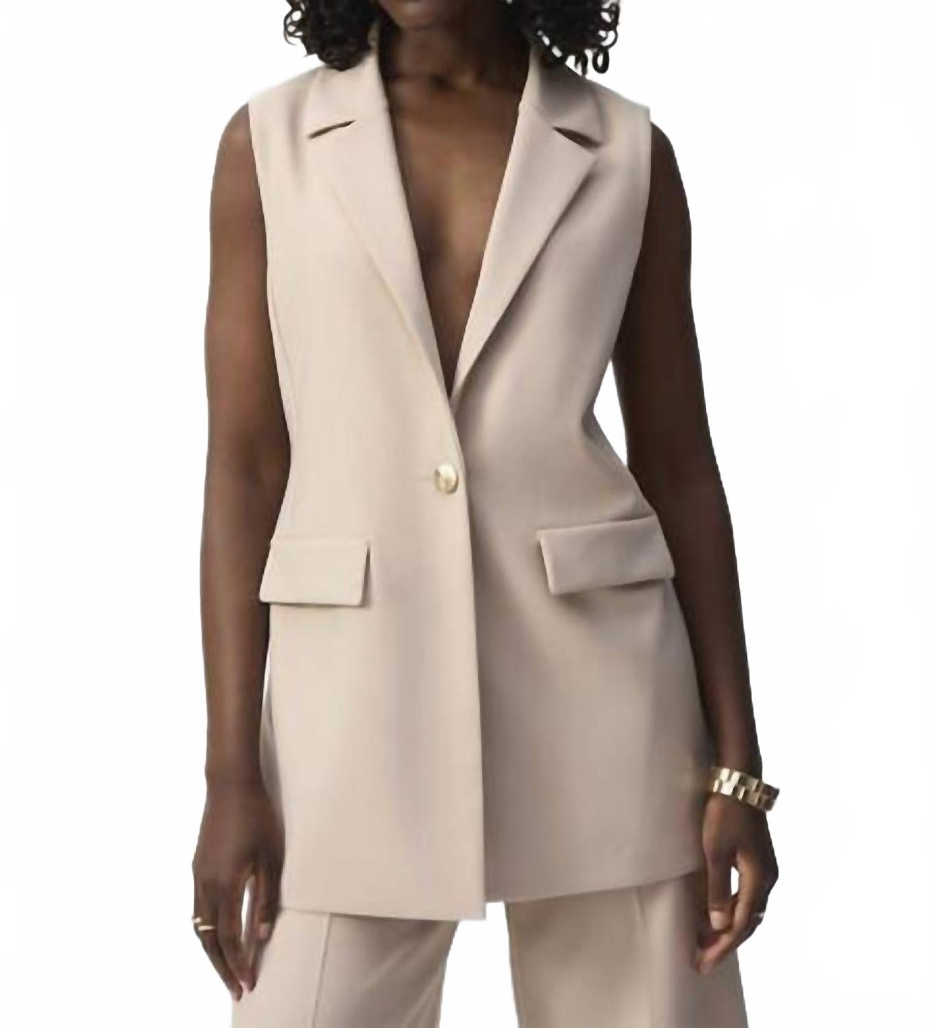 

Формальный жилет без рукавов в пергаментно-бежевом цвете Joseph Ribkoff