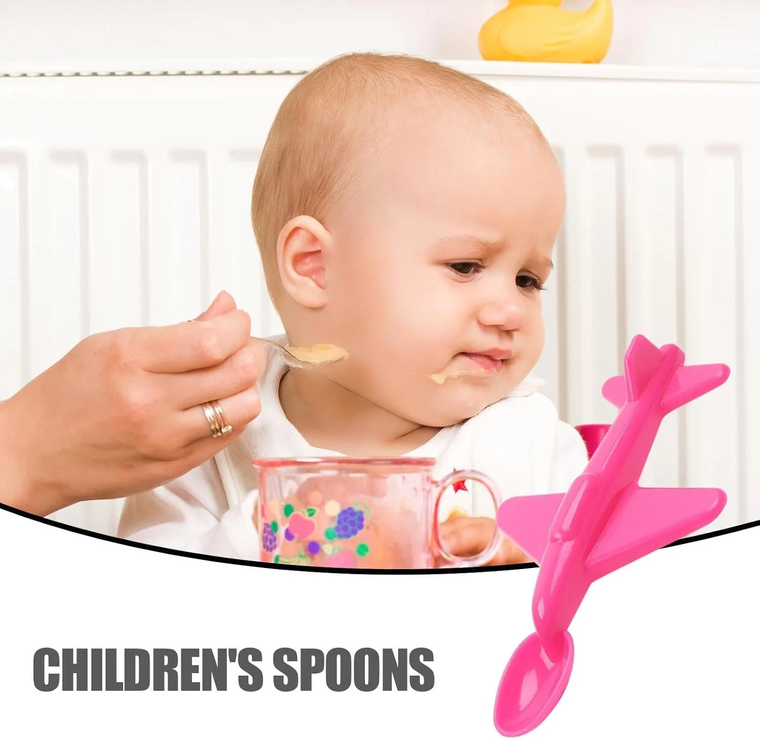 Ложка детская Funny Spoons, дизайн в форме самолета, экологичные материалы — фото 3