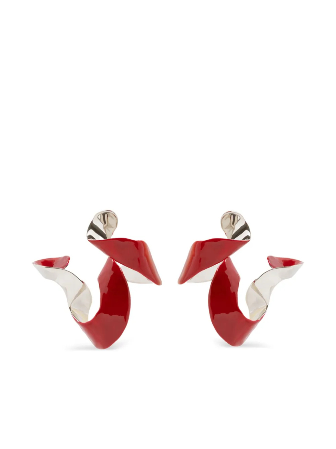 

DRIES VAN NOTEN витые серьги, красный