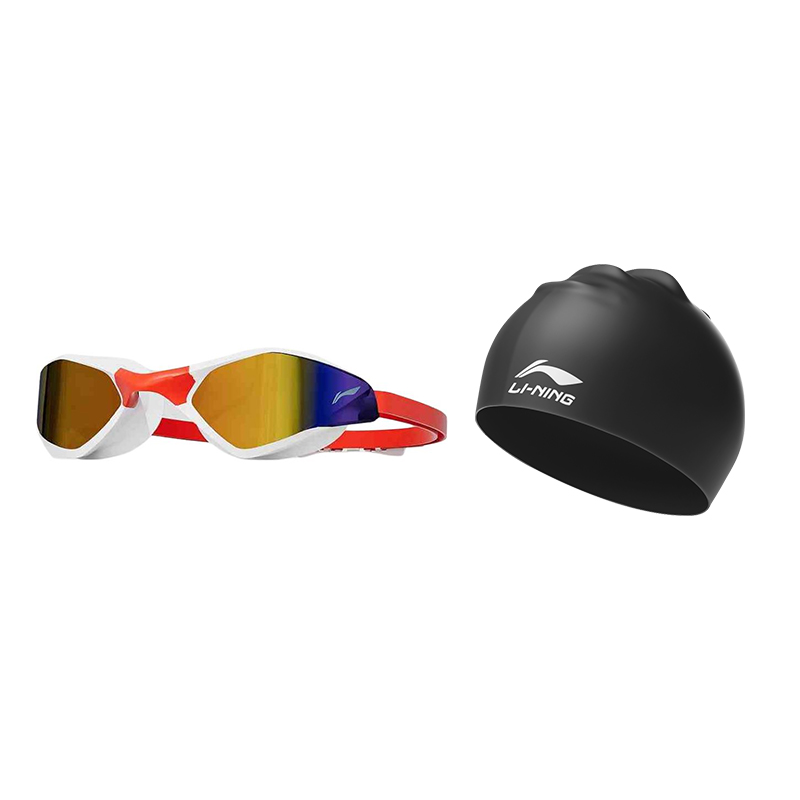 

Электролитизированные плавательные очки с набором шапочек и кепок Unisex, несколько цветов LINING, черный