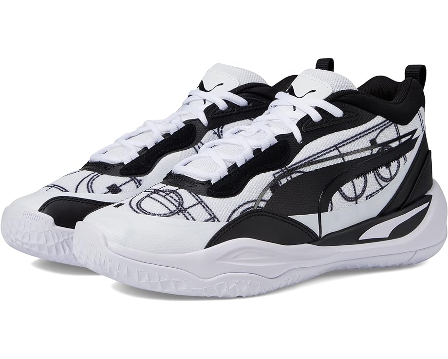 

Кроссовки PUMA Playmaker Pro Courtside, цвет Puma White/Puma Black, Серый, Кроссовки PUMA Playmaker Pro Courtside, цвет Puma White/Puma Black