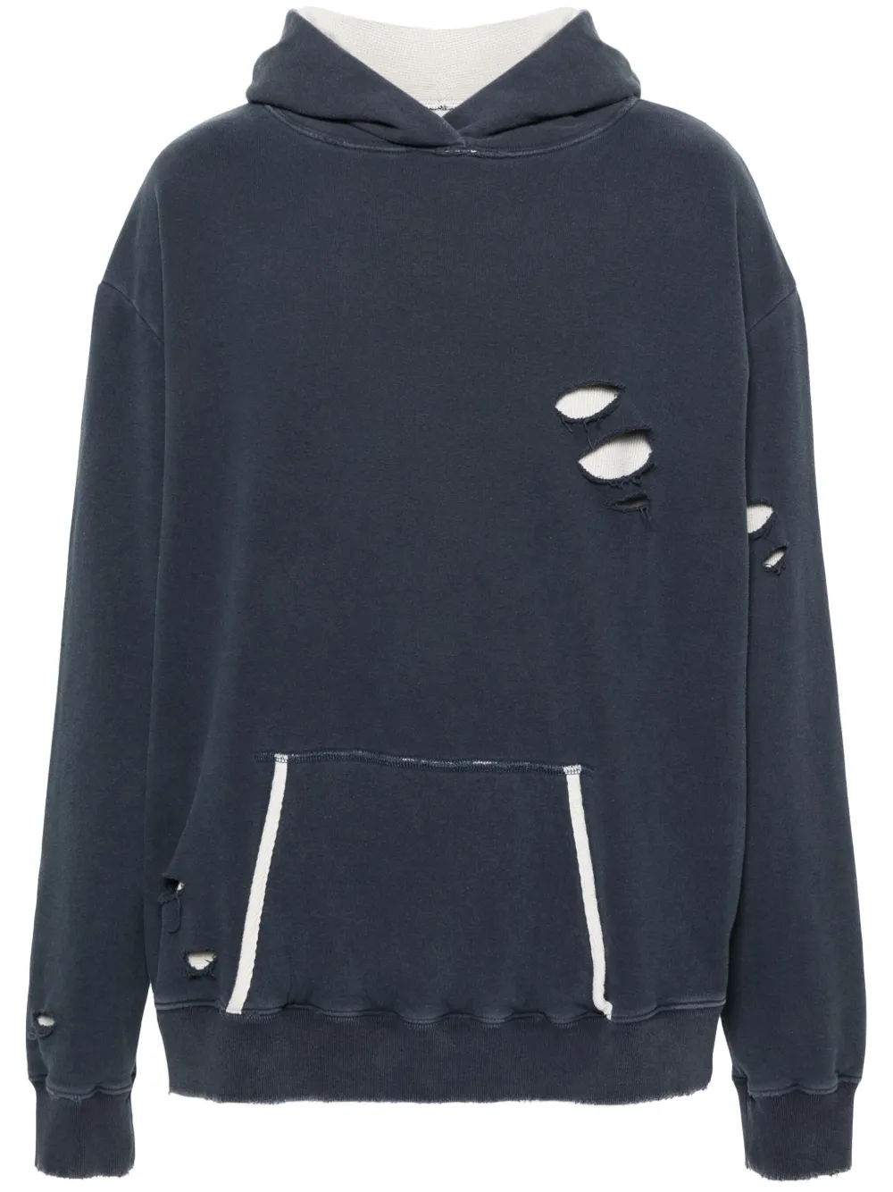 

Многослойное худи с эффектом потертости MAISON MARGIELA, синий