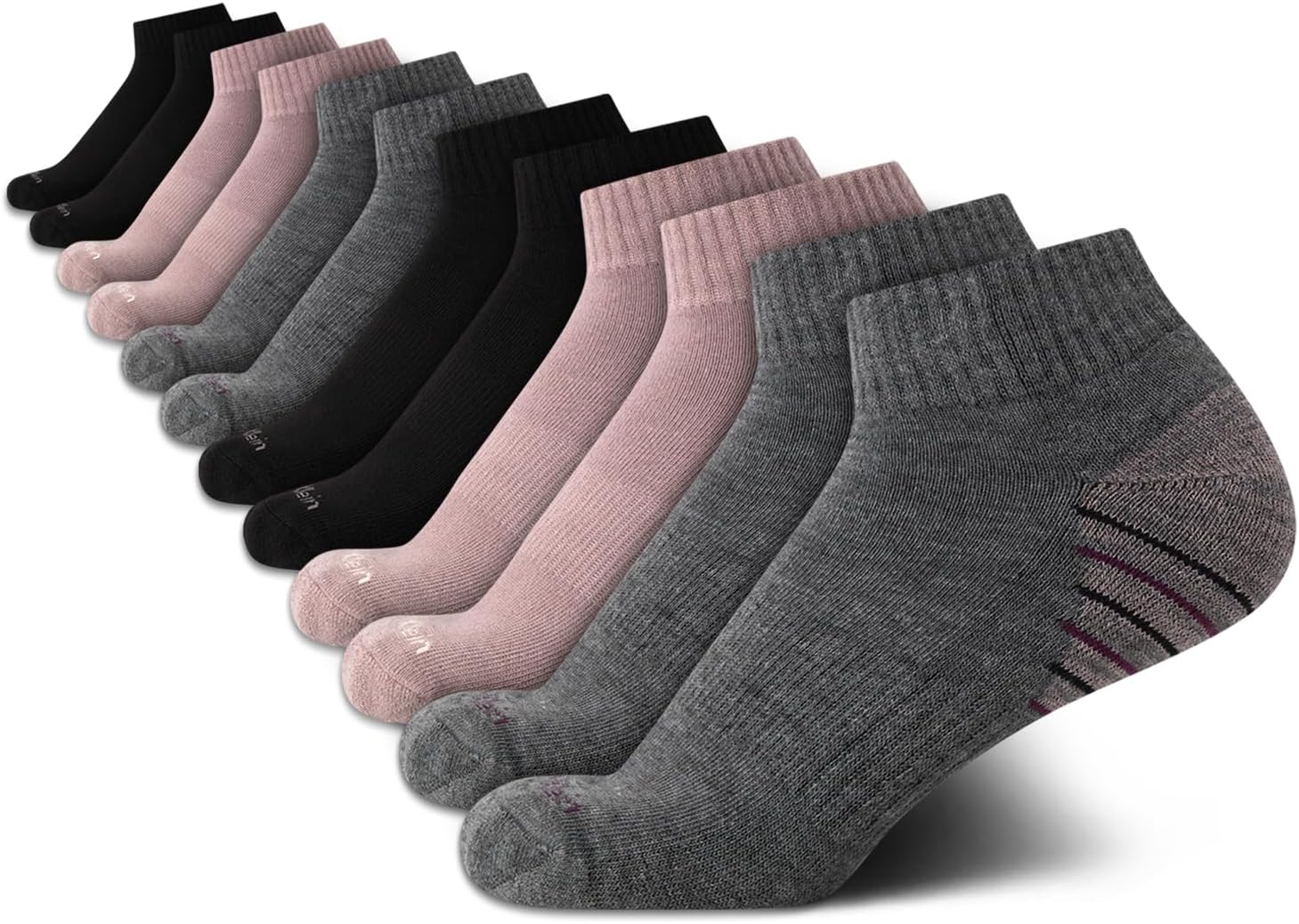 

Женские носки Calvin Klein Quarter Socks - 12 пар носков до щиколотки с мягкой подошвой для женщин, для занятий спортом и бега (размеры: 4-10), Grey Assorted