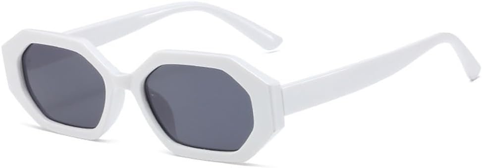 

Модные солнцезащитные очки в форме маленького многоугольника и квадрата для женщин, с градиентными линзами, защитой от УФ-излучения UV400, в стиле ретро для мужчин. Солнцезащитные очки с линзами цвета "чай" SKFGNX, White Gray