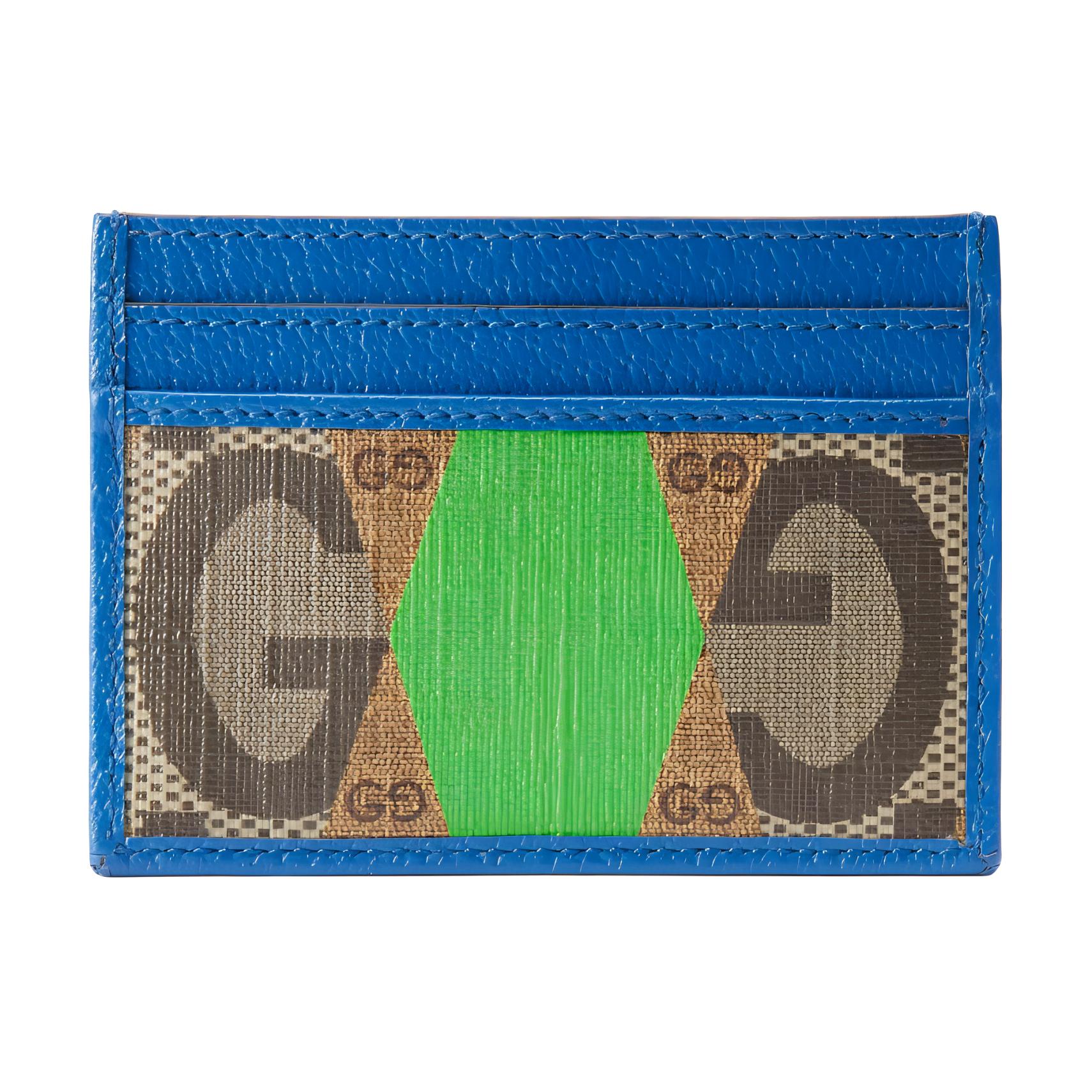 

GUCCI Женский кошелек с кожаным карманом синий коричневый зеленый