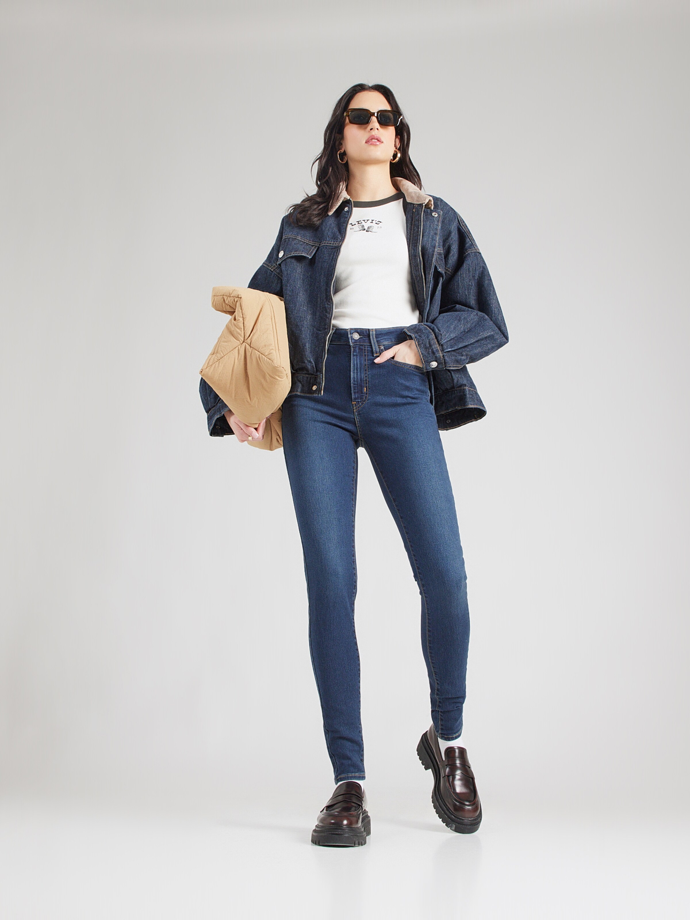 LEVI'S  Скинни '721 HIGH RISE SKINNY' в темно-синем цвете — фото 4