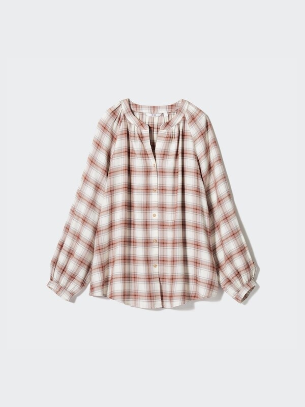 

Мягкая фланелевая блузка в клетку Uniqlo, красный