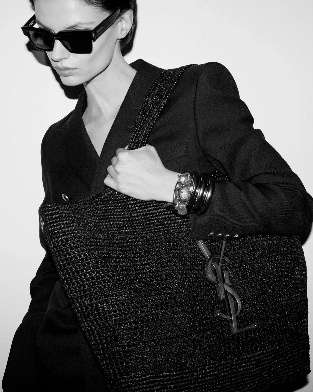 ICARE из рафии SAINT LAURENT, бежевый — фото 2