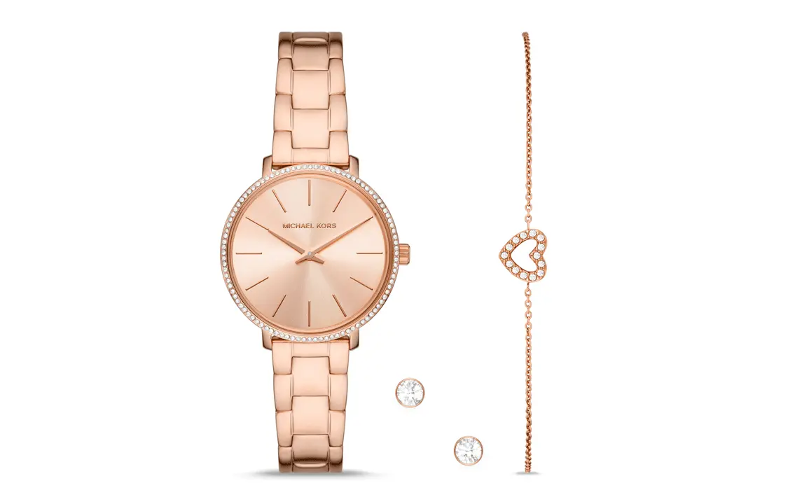 

MICHAEL KORS Часы PYPER Collection Wrist Watch Quartz Movement Stainless Steel Strap Gold Dial Women's Watch MK1040