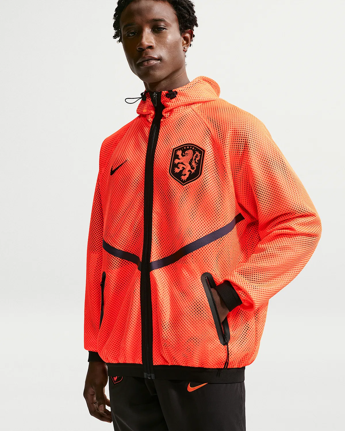 Мужская куртка Nike Dri-FIT Soccer Anthem Jacket Netherlands, Hyper Crimson/Black/Black