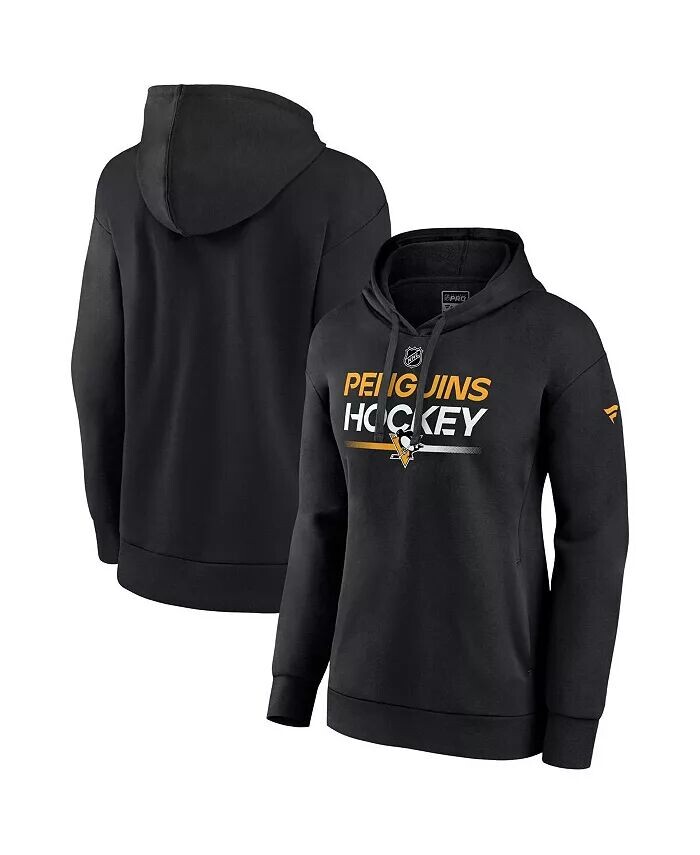 

Женская черная толстовка с капюшоном Pittsburgh Penguins Authentic Pro Fanatics
