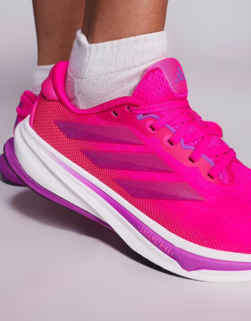 Кроссовки Adidas Running Supernova Rise 2 розового и белого цветов — фото 4