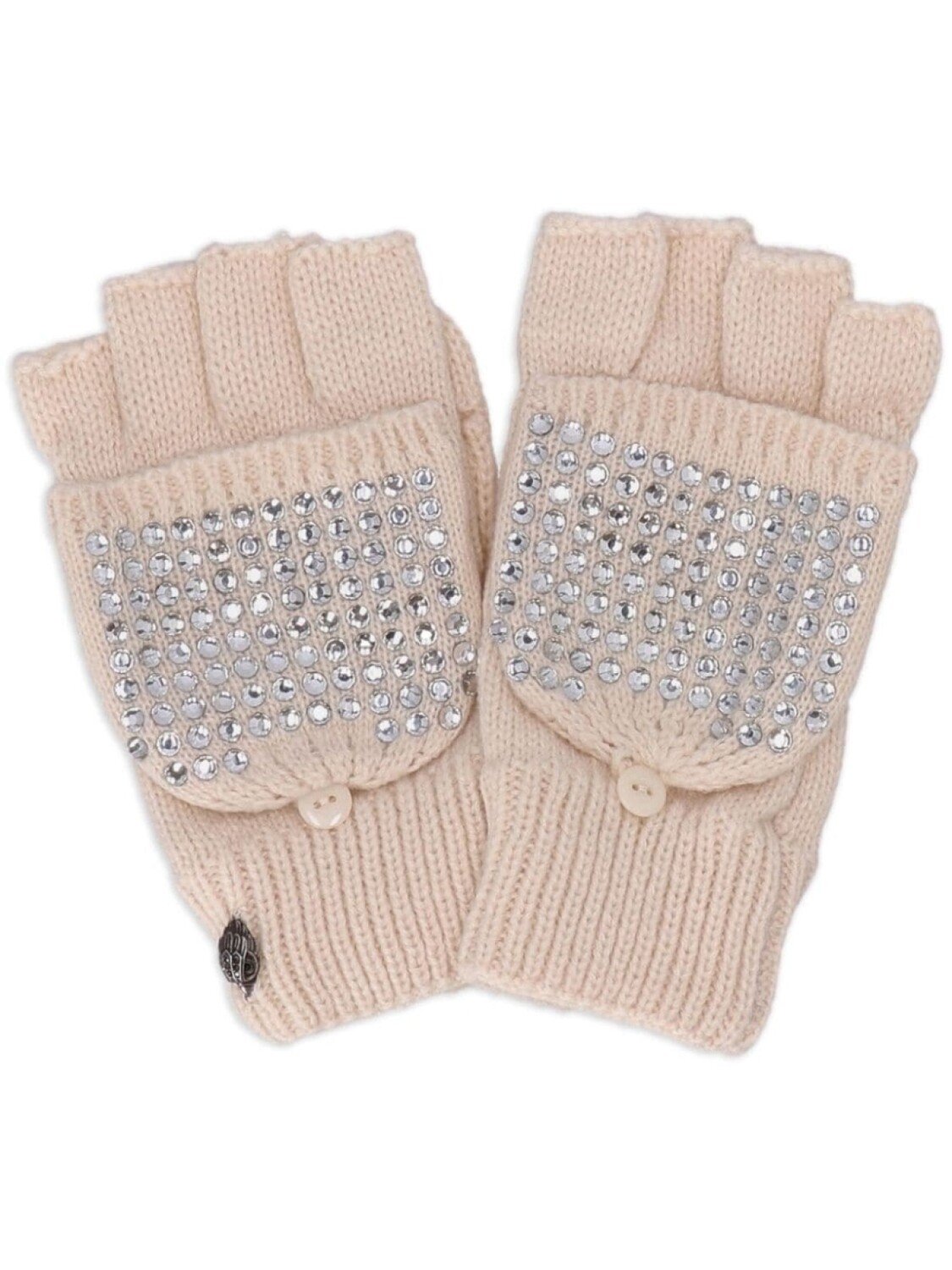 

Перчатки с орлом, украшенные кристаллами от Kurt Geiger London, серый