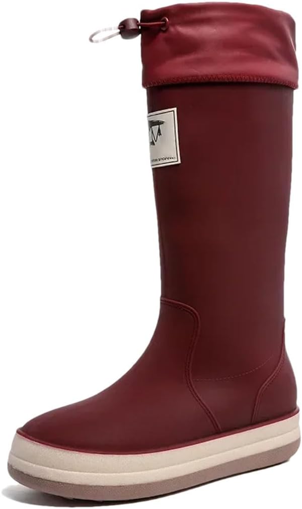 

Мужские высокие водонепроницаемые ботинки против скольжения для рыбалки, работы на автомойке и дождливой погоды, резиновая обувь для мужчин и женщин Generic, красный