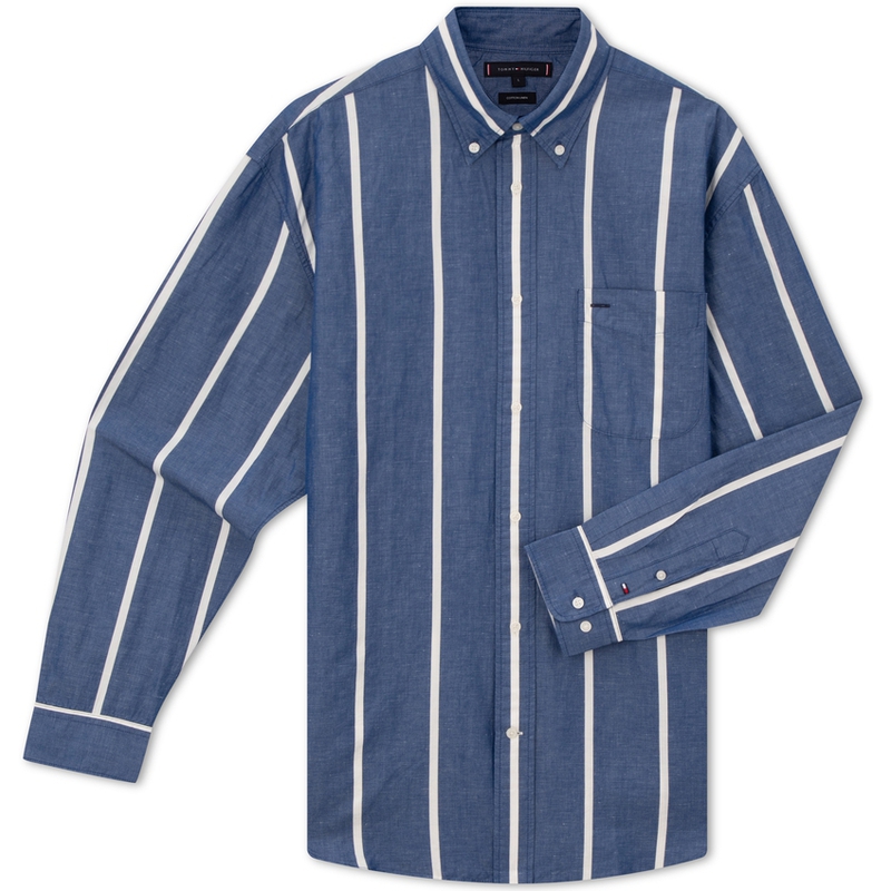 

Мужская рубашка Tommy Hilfiger, цвет Blue and white stripes 0A4