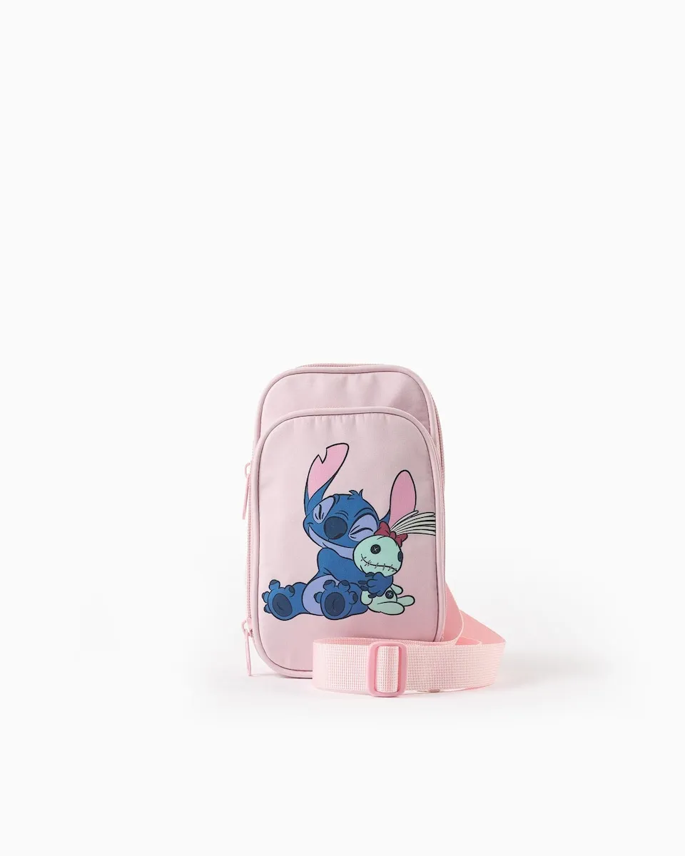 

Детская сумка с изображением Ститча и регулируемым ремнем через плечо Zippy, розовый