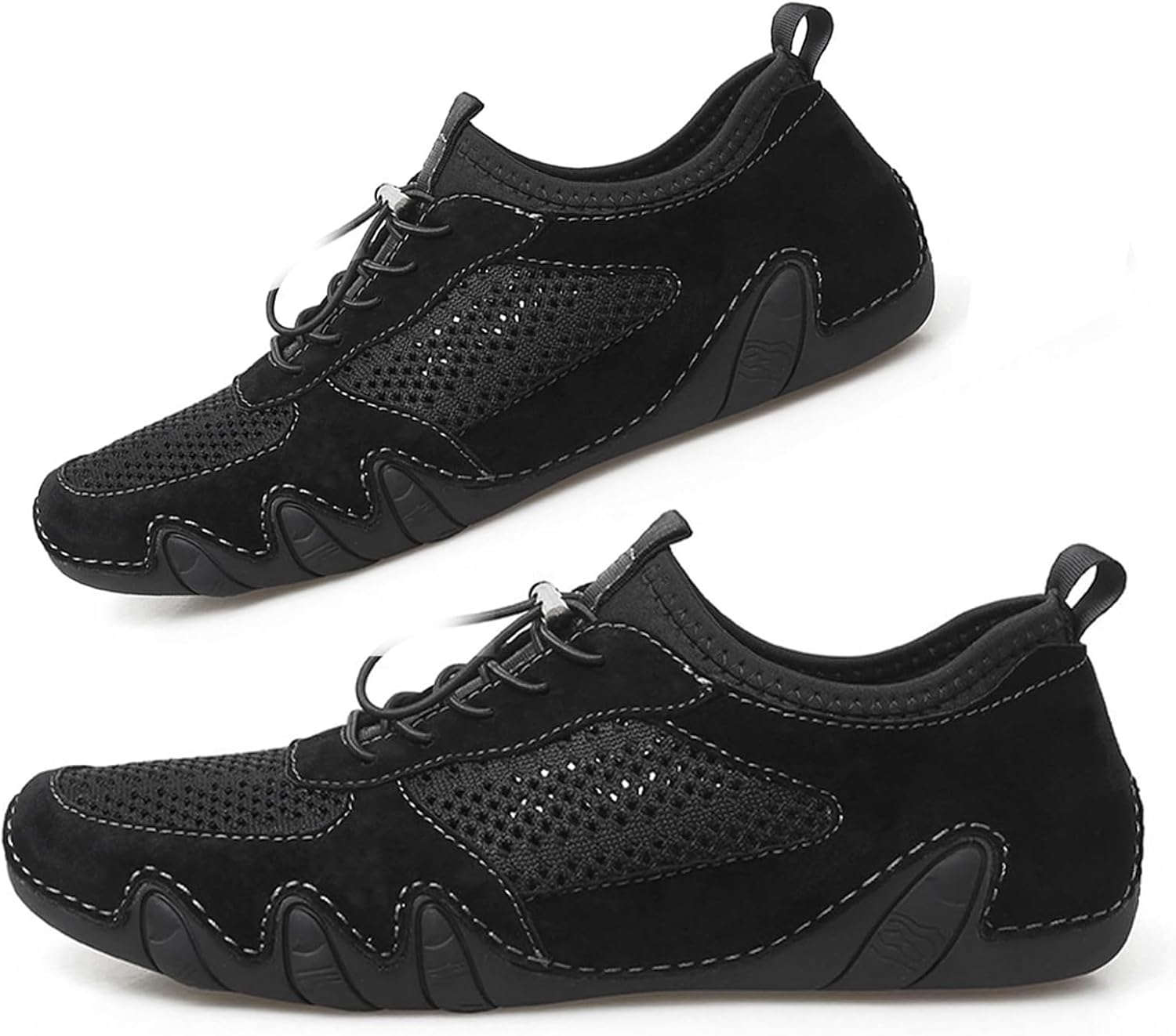 

Мужские летние дышащие кроссовки на открытом воздухе с сеткой, противоскользящие повседневные спортивные кроссовки для вождения, походов и прогулок, лоферы-мокасины Zrremre, черный