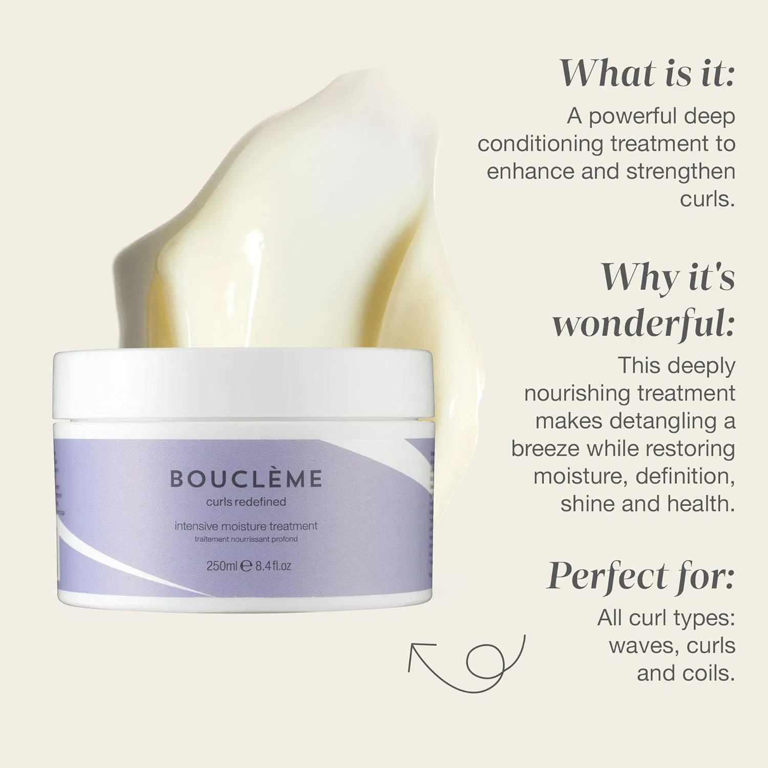 Интенсивная увлажняющая маска Intensive Moisture Treatment 250 мл от Bouclème Bouclème — фото 2