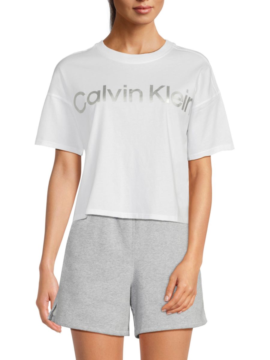 

Футболка с коротким рукавом и логотипом Calvin Klein, цвет White Silver