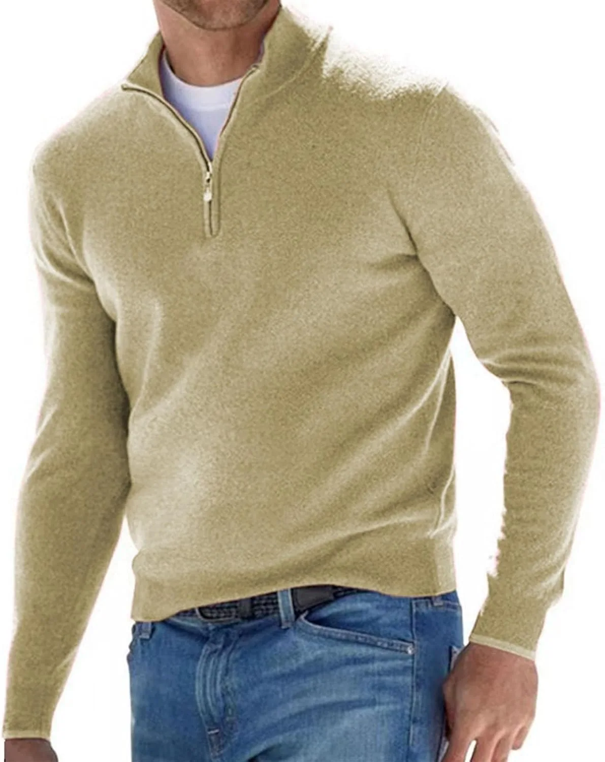 

Толстовка CRNTCEM Quarter Zip с воротником-стойкой, флисовая, для мужчин