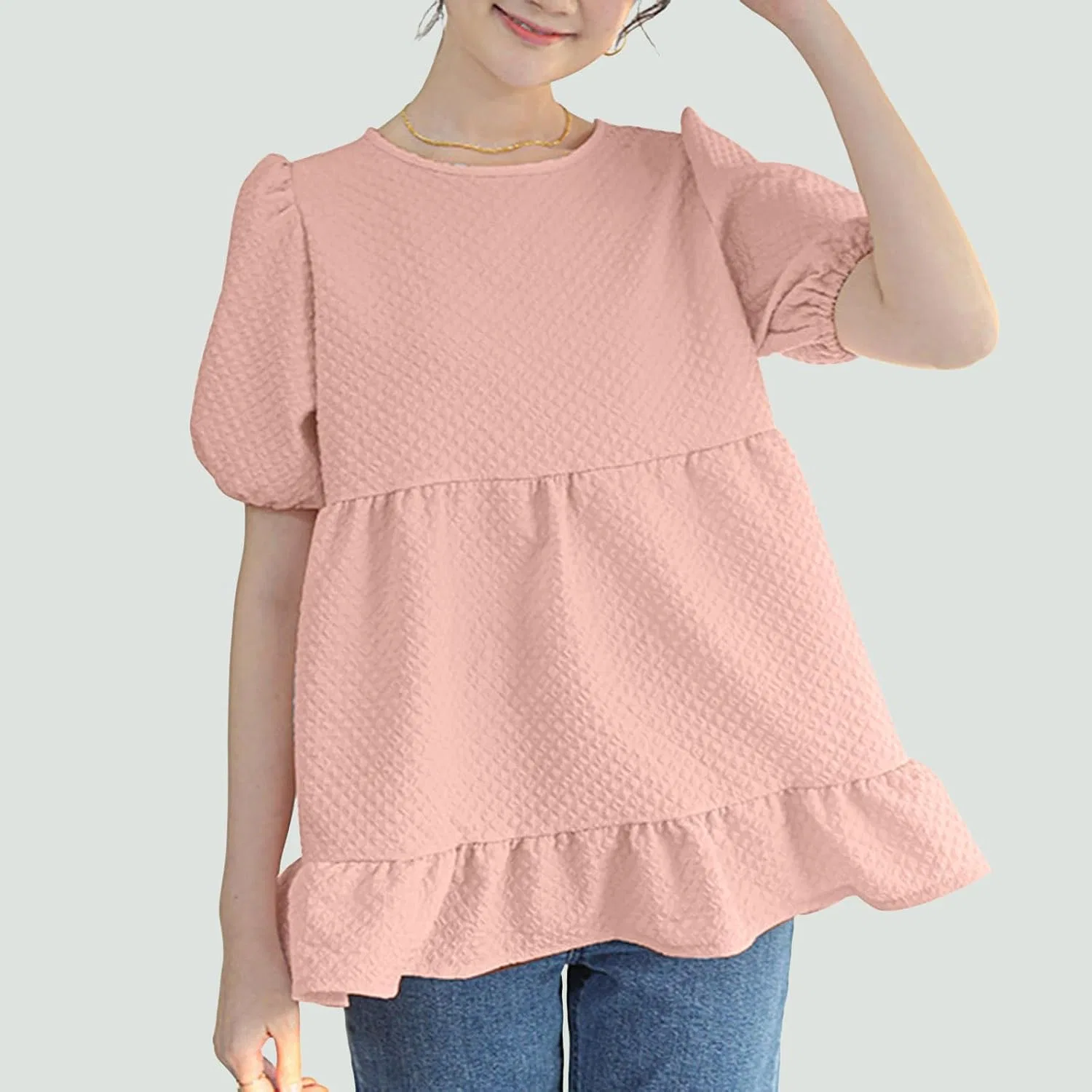 Футболка свободного кроя, T-Shirt, розовый — фото 3