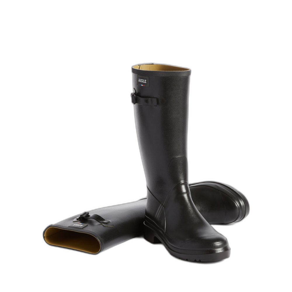 Сапоги женские резиновые Aigle Cessac с логотипом, черный