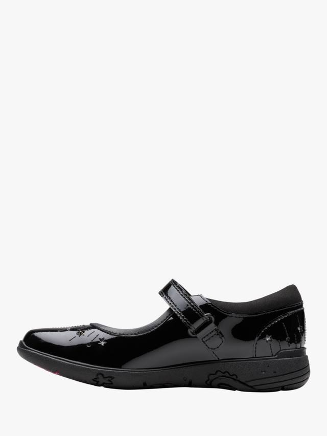 Детские кожаные туфли Relda Wish Clarks, Black Patent — фото 2