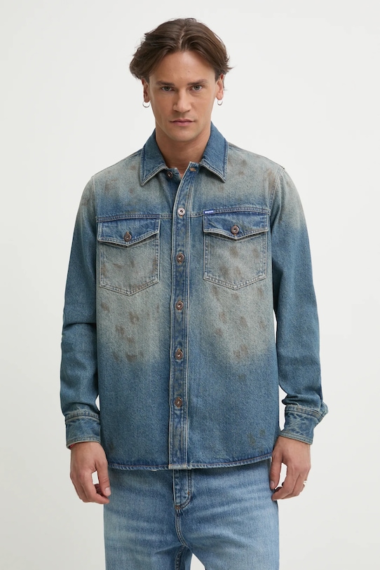 

Джинсовая рубашка Hugo Blue, темно-синий